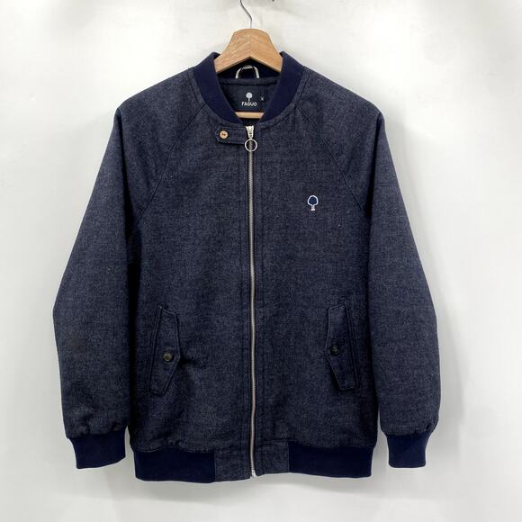 Faguo blue wool blend full zip jacket - Picture 2 of 6